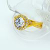 Picture of Round Halo Twisted Engagement Ring Gold Plated