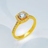 Picture of Square Halo Engagement Ring Gold Plated