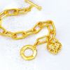 Picture of Paperclip Chain T-Bar Toggle Bracelet Gold Plated (19cm)