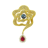 Picture of Bold Rafflesia Flower Outline Brooch Gold Plated