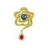 Picture of Small Rafflesia Flower Outline Brooch Gold Plated