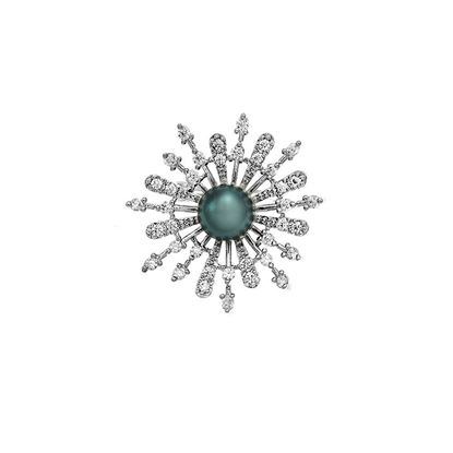 Picture of Small CZ Sunshine Brooch Rhodium Plated