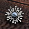 Picture of Small CZ Sunshine Brooch Rhodium Plated