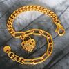 Picture of Mix Paperclip Curb Chain Heart Bracelet Gold Plated (17cm) (16-17cm)