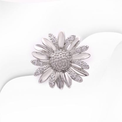 Picture of Mini Daisy Flower Brooch Rhodium Plated