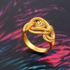 Picture of Double Link Chain Ring Gold Plated with Rotatable Bead (Coco Bola)