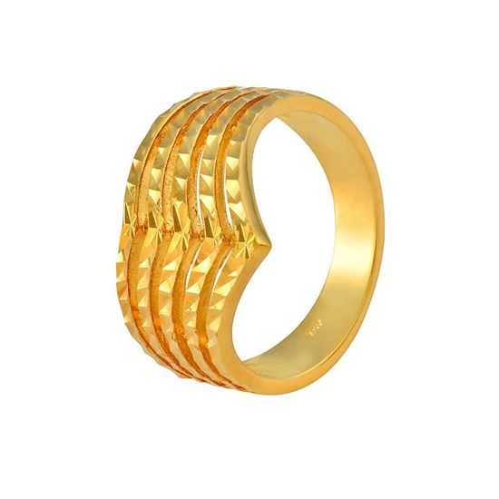 Picture of Chevron Layered Ring Band Gold Plated