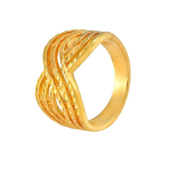 Picture of Criss Cross Wide Layer Ring Gold Plated