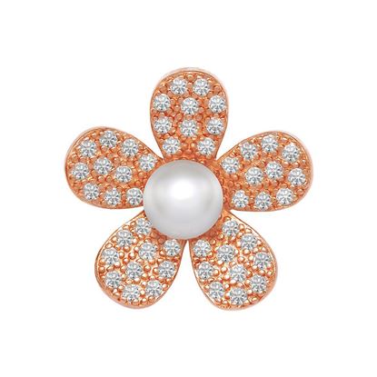 Picture of Petite Turnera Flower Brooch Rose Gold Plated