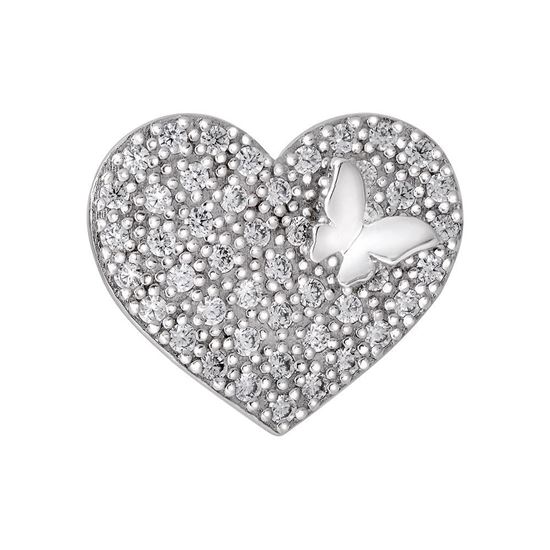 Picture of Rhodium Plated Brooch Jewellery (Kerongsang Flirty Heart (Rhodium)) (BH5108)