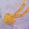 Picture of Heart Paperclip Link Chain Necklace Gold Plated