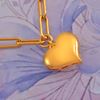Picture of Heart Paperclip Link Chain Necklace Gold Plated