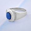 Picture of Blue CZ Cabochon Signet Ring Sterling Silver