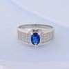 Picture of Oval Blue CZ Signet Ring Sterling Silver