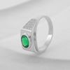 Picture of Green Emerald CZ Signet Ring Sterling Silver