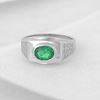 Picture of Green Emerald CZ Signet Ring Sterling Silver