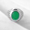 Picture of Green CZ Cabochon Signet Ring Sterling Silver