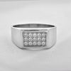 Picture of CZ Rectangle Signet Ring Sterling Silver