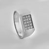 Picture of CZ Rectangle Signet Ring Sterling Silver