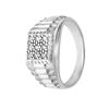 Picture of Pave CZ Square Ridge Signet Ring Sterling Silver