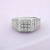 Picture of Pave CZ Square Ridge Signet Ring Sterling Silver