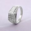 Picture of Pave CZ Square Ridge Signet Ring Sterling Silver