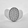 Picture of CZ Round Pave Signet Ring Sterling Silver