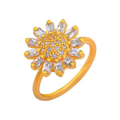 Picture of Blooming Sunflower Fashion Ring Gold Plated