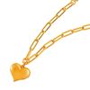 Picture of Heart Necklace Gold Plated with Mix Paperclip & Curb Chain