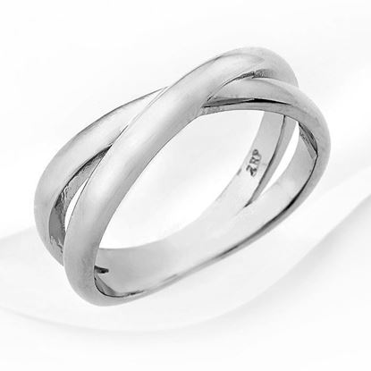 Picture of Simple Criss Cross Bow Ring Rhodium Plated