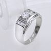 Picture of CZ Fashion Signet Ring Rhodium Plated for Men