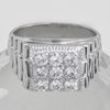 Picture of Nine CZ Signet Ring Rhodium Plated for Men