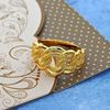 Picture of Chunky Double Link Chain Ring Band Gold Plated