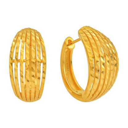 Picture of Retro Layered Band Hoop Earrings Gold Plated