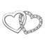 Picture of Entwined Double Hearts Mini Brooch Rhodium Plated with CZ