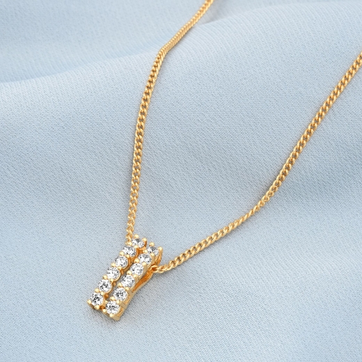 double bar gold plated necklace
