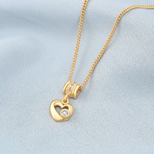 heart necklace with cz