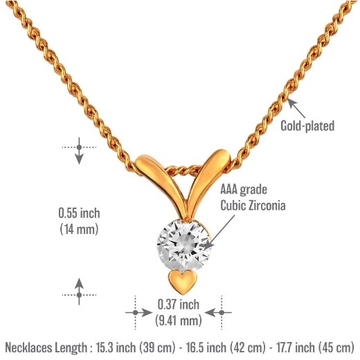 v solitaire necklace measurement