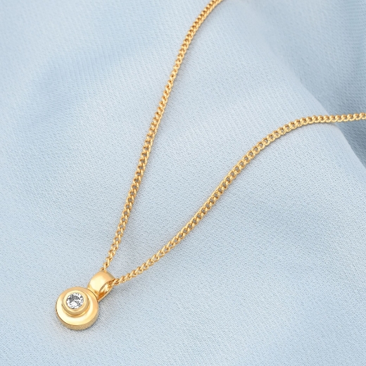 gold plated bezel necklace