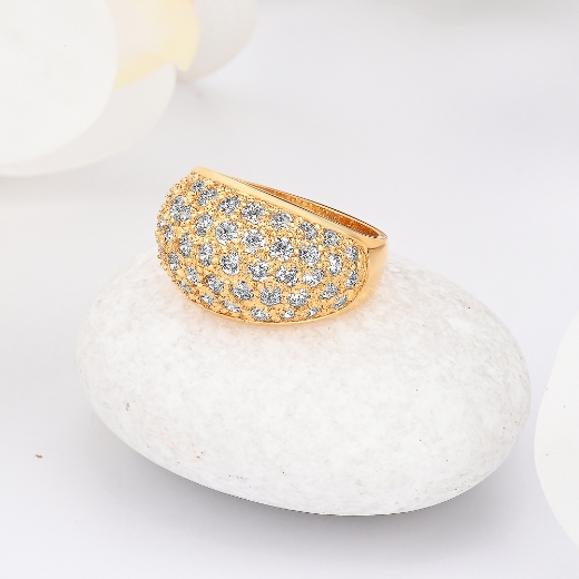 cz dome gold plated ring