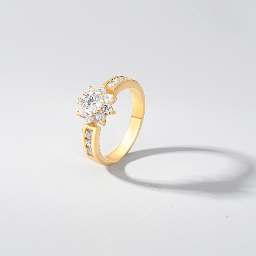 gold plated ring floral