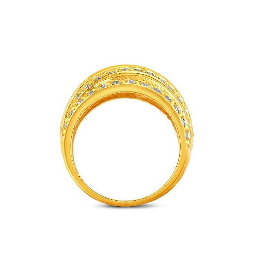 multi row gold plated ring