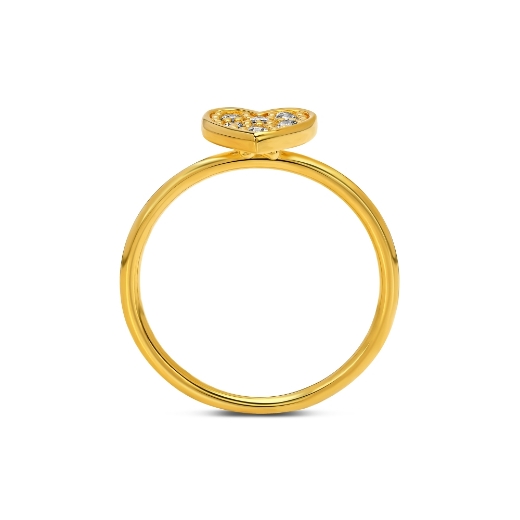 gold plated ring with heart