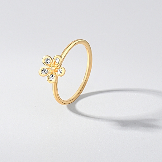 mini gold plated flower ring