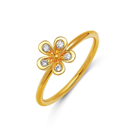 flower ring gold plated daisy
