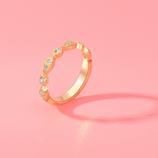 bead gold plated ring