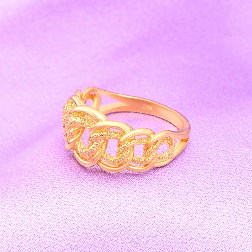 gold plated double chain ring