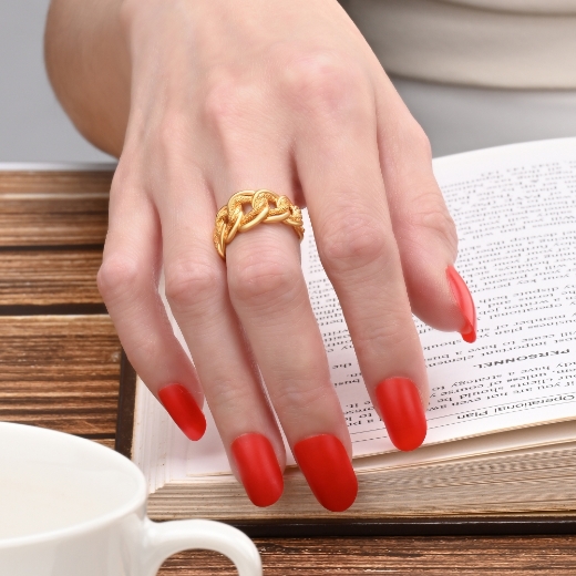 women double link ring