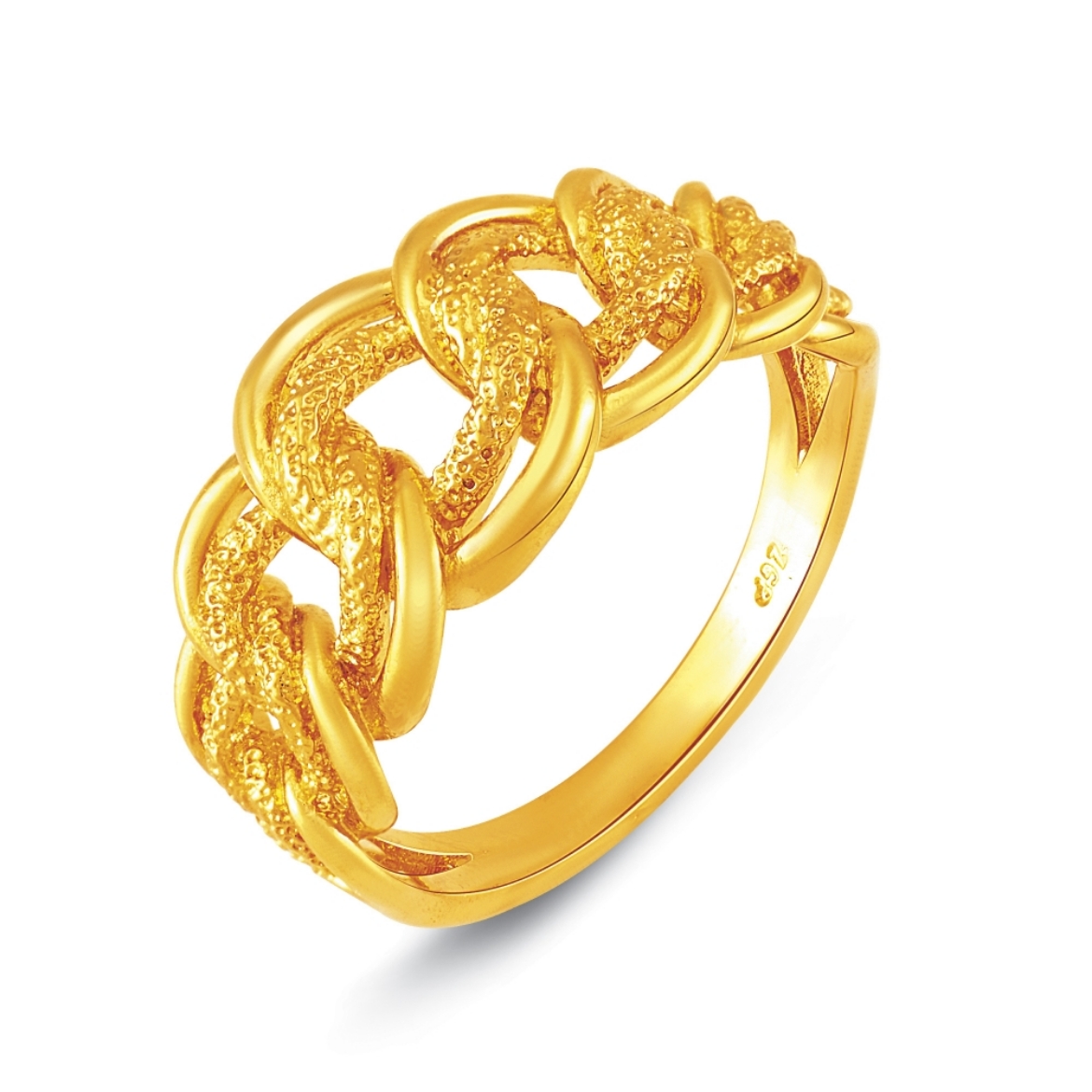 Bold Double Chain Ring