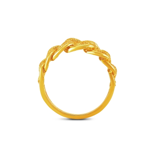 bold gold plated double link ring